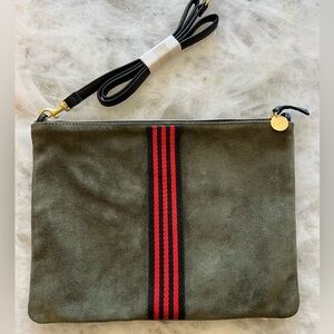 Clare V Single Sac Bretelle Suede Shoulder Bag/Clutch